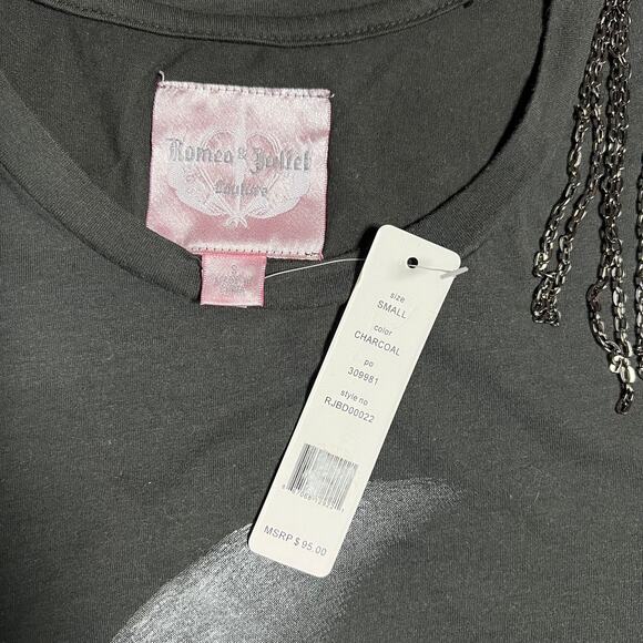 Romeo & Juliet Couture Sleeveless Moon Shirt with Metal Fringe Size Small NEW - Picture 6 of 10